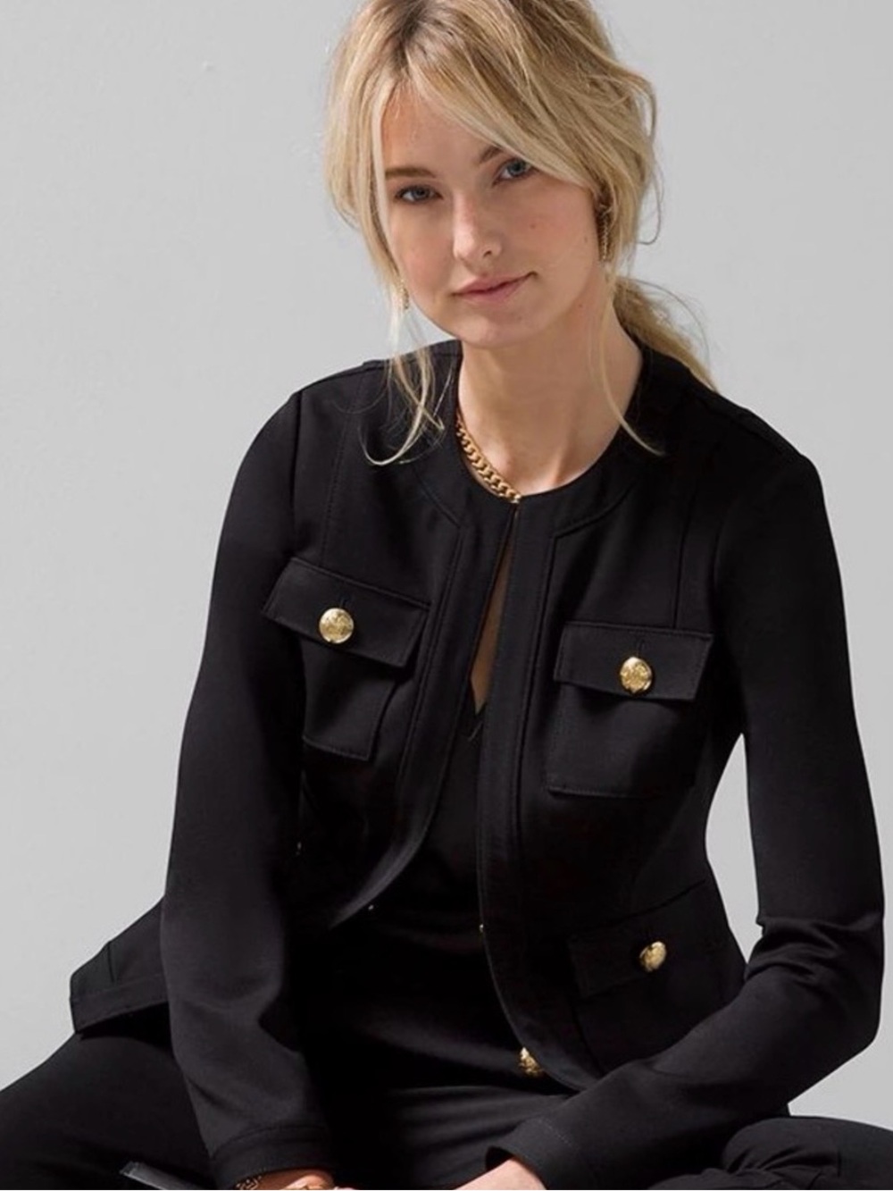 White House Black Market Black Military Inspired Suiting
